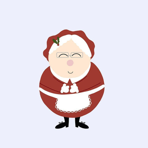Jolly Mrs. Claus Black Ornate Wood Framed Art Print with Double Matting by Torres, Melanie