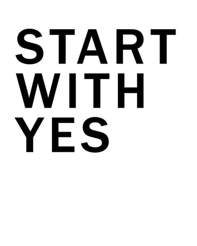 Start With Yes Black Ornate Wood Framed Art Print with Double Matting by SD Graphics Studio