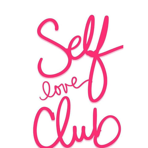 Self Love Club Black Modern Wood Framed Art Print by SD Graphics Studio