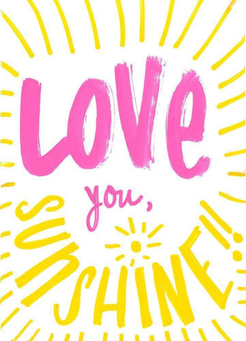 Love You Sunshine Black Ornate Wood Framed Art Print with Double Matting by SD Graphics Studio