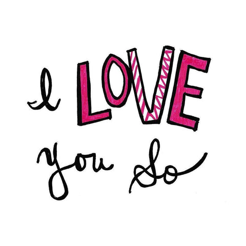 I Love You So Gold Ornate Wood Framed Art Print with Double Matting by SD Graphics Studio