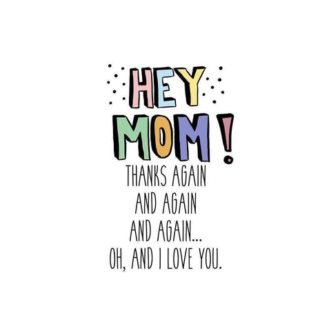 Hey Mom Gold Ornate Wood Framed Art Print with Double Matting by SD Graphics Studio