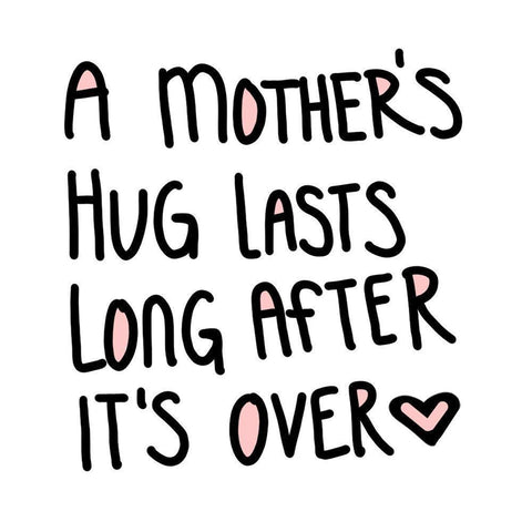 A Mothers Hug Black Modern Wood Framed Art Print with Double Matting by SD Graphics Studio