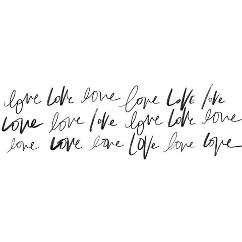 Love, Love, Love Black Modern Wood Framed Art Print with Double Matting by SD Graphics Studio