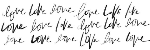 Love, Love, Love Black Ornate Wood Framed Art Print with Double Matting by SD Graphics Studio