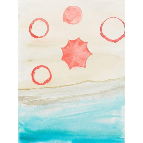 Watercolor Beach Stains II Black Modern Wood Framed Art Print by Ritter, Gina
