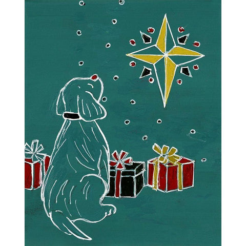 Northern Star Dog White Modern Wood Framed Art Print by Loreth, Lanie