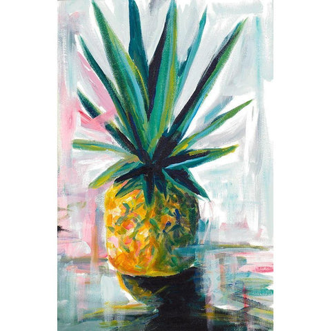 Pineapple Black Modern Wood Framed Art Print with Double Matting by Beauchamp, Andy