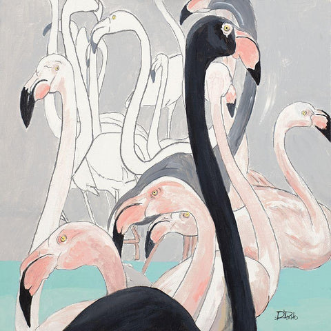 Flamazing I Black Modern Wood Framed Art Print with Double Matting by Pinto, Patricia