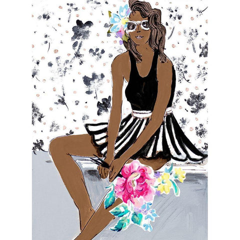 Pop Girl Gold Ornate Wood Framed Art Print with Double Matting by Pinto, Patricia