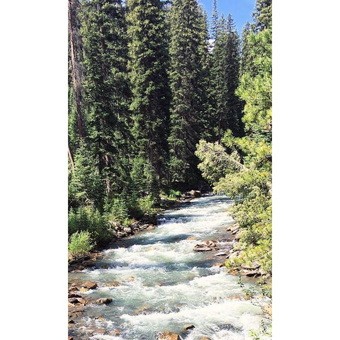 Mountain River Black Modern Wood Framed Art Print with Double Matting by Coppel, Anna