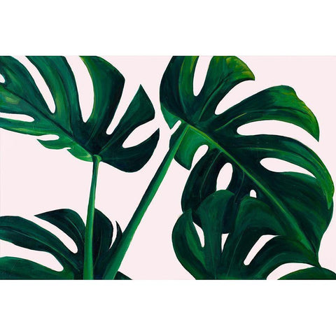 Monstera Palms Black Modern Wood Framed Art Print with Double Matting by Goodrich, Chelsea