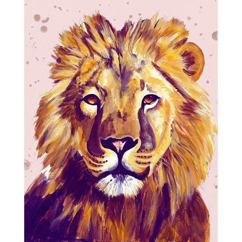 Lion Face Black Modern Wood Framed Art Print by Goodrich, Chelsea