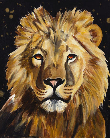 Lion Black Ornate Wood Framed Art Print with Double Matting by Goodrich, Chelsea