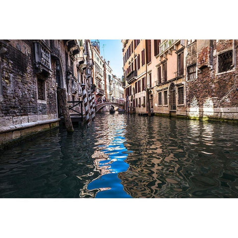 Rivers of Venice Black Modern Wood Framed Art Print with Double Matting by Bill Carson Photography