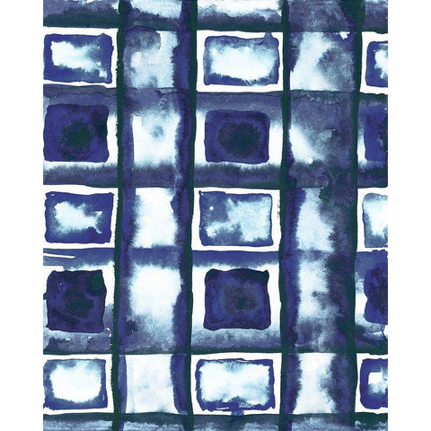 Shibori Box Pattern II Black Modern Wood Framed Art Print with Double Matting by Medley, Elizabeth