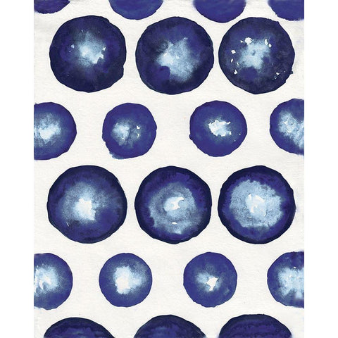 Shibori Dots Black Modern Wood Framed Art Print with Double Matting by Medley, Elizabeth