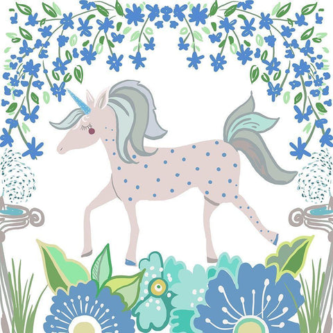 Unicorn Forest I Gold Ornate Wood Framed Art Print with Double Matting by Del Sol, Ani