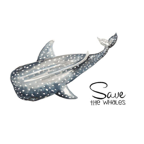 Save The Whales Gold Ornate Wood Framed Art Print with Double Matting by Pinto, Patricia