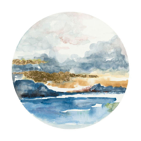 Contempo Land White Modern Wood Framed Art Print with Double Matting by Pinto, Patricia