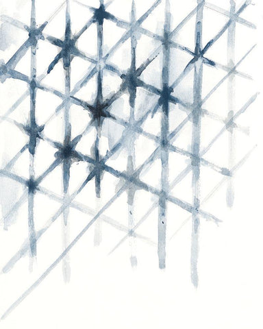 Shibori White Modern Wood Framed Art Print with Double Matting by Pinto, Patricia