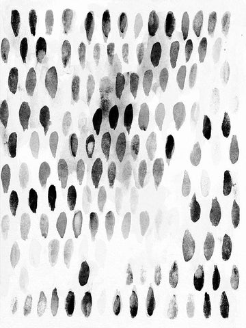 Black Spots Pattern White Modern Wood Framed Art Print with Double Matting by Pinto, Patricia