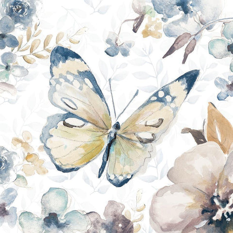 Butterfly Beauty II White Modern Wood Framed Art Print by Pinto, Patricia