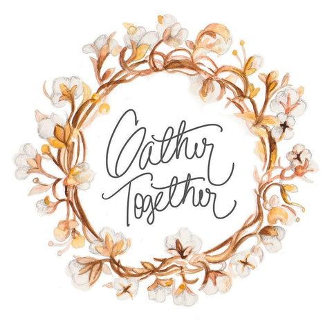 Gather Together White Modern Wood Framed Art Print by Gaynor, Janice