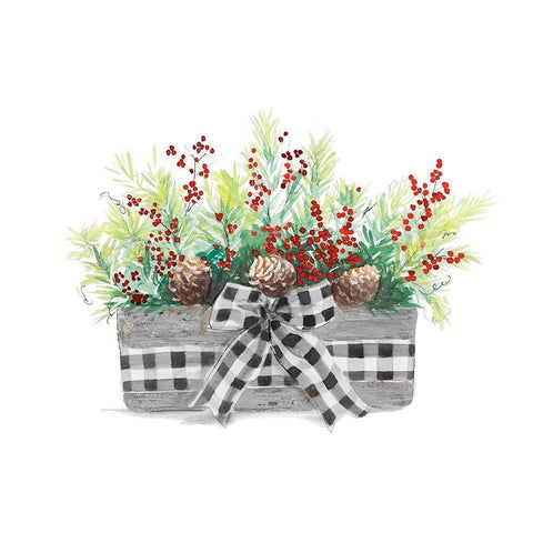 Holiday Flowers II Black Modern Wood Framed Art Print by Pinto, Patricia