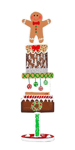 Christmas Cake I Black Ornate Wood Framed Art Print with Double Matting by Ritter, Gina