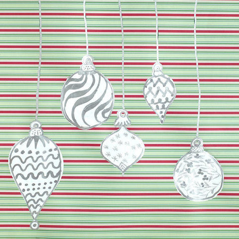 White Ornaments White Modern Wood Framed Art Print with Double Matting by Ritter, Gina