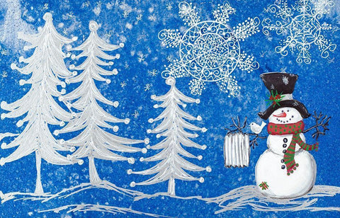 Snowmans Christmas White Modern Wood Framed Art Print with Double Matting by Ritter, Gina