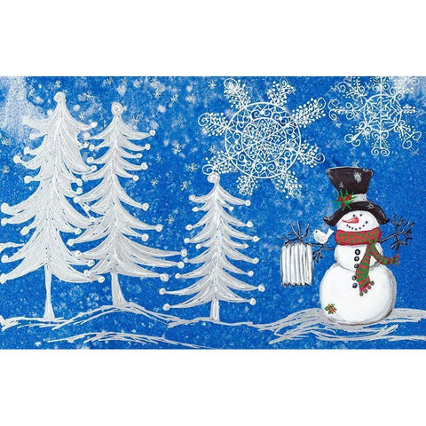 Snowmans Christmas Black Modern Wood Framed Art Print with Double Matting by Ritter, Gina