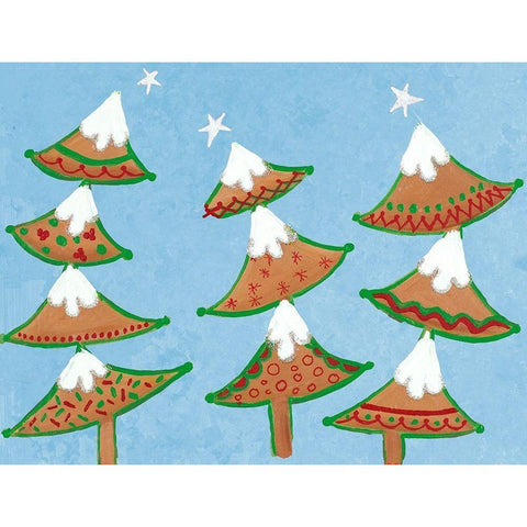 Gingerbread Christmas Craze White Modern Wood Framed Art Print by Ritter, Gina