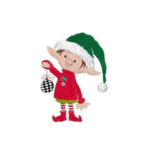 Christmas Elf Black Modern Wood Framed Art Print with Double Matting by Pinto, Patricia