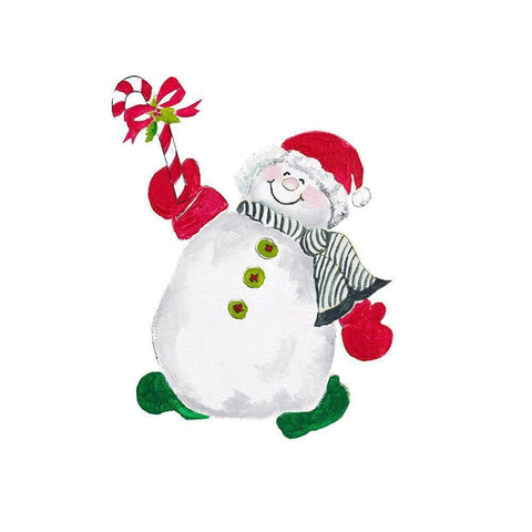 Christmas Snowman Black Modern Wood Framed Art Print with Double Matting by Pinto, Patricia