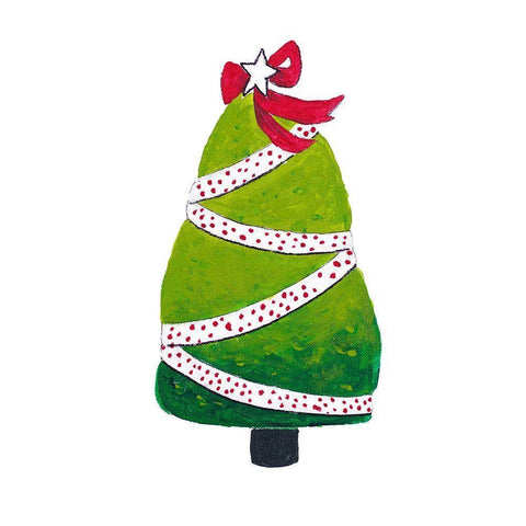 Fat Christmas Tree White Modern Wood Framed Art Print by Pinto, Patricia