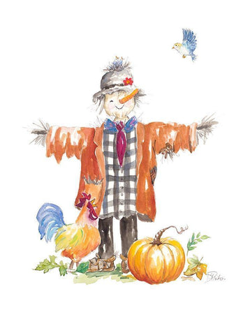 Scarecrow White Modern Wood Framed Art Print with Double Matting by Pinto, Patricia