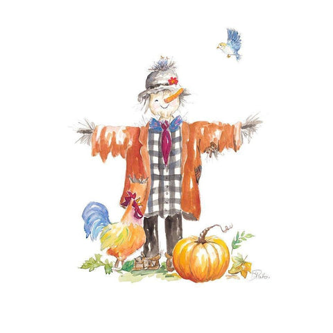 Scarecrow Black Modern Wood Framed Art Print by Pinto, Patricia