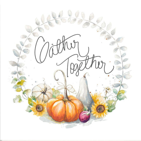Gather Together Black Modern Wood Framed Art Print with Double Matting by Pinto, Patricia