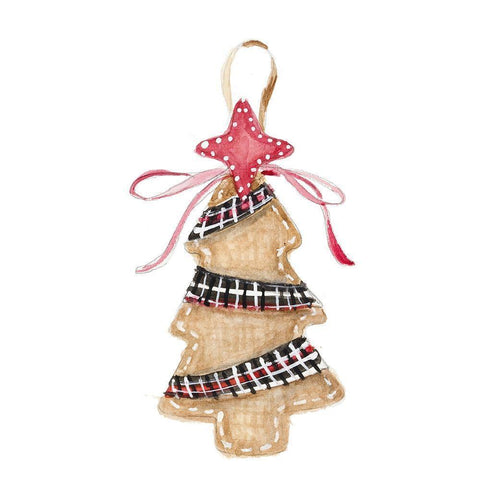 Burlap Tree Ornament White Modern Wood Framed Art Print by Loreth, Lanie