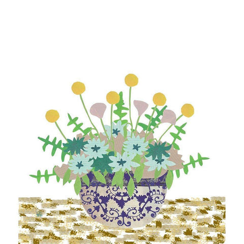 Soft Blooms in Vase With Border IV Black Modern Wood Framed Art Print by Bucheli, Jen