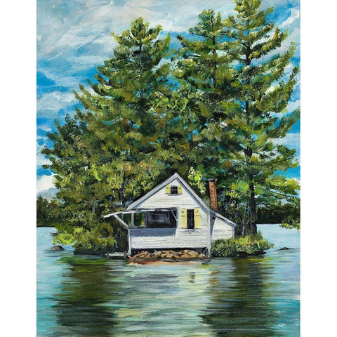 Lake House White Modern Wood Framed Art Print by DeRice, Julie