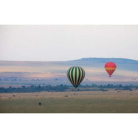 Hot Air Balloons over Kenya I Gold Ornate Wood Framed Art Print with Double Matting by Mansfield, Kathy