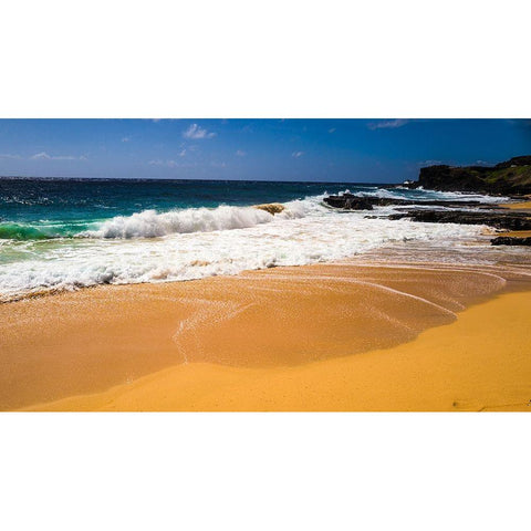 Oahu Shore Waves White Modern Wood Framed Art Print by Bill Carson Photography