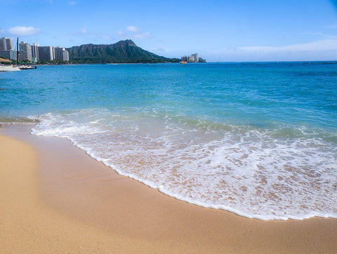 Oahu Shores White Modern Wood Framed Art Print with Double Matting by Bill Carson Photography