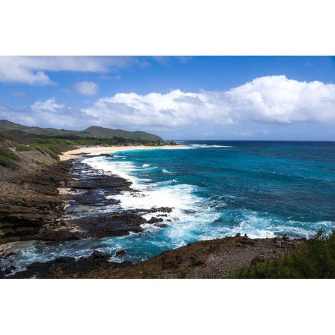 Oahu Rocky Shores II Black Modern Wood Framed Art Print by Bill Carson Photography