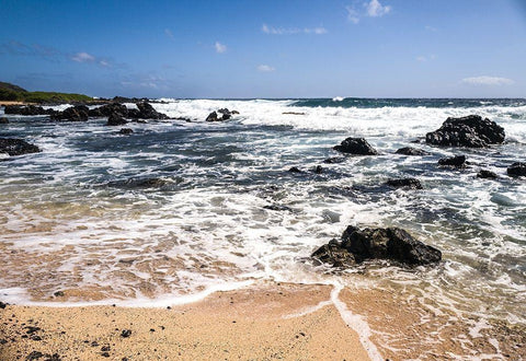 Oahu Rocky Shores I Black Ornate Wood Framed Art Print with Double Matting by Bill Carson Photography