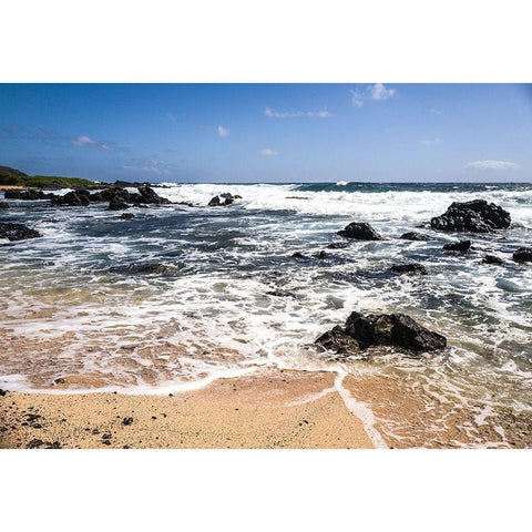 Oahu Rocky Shores I Black Modern Wood Framed Art Print by Bill Carson Photography