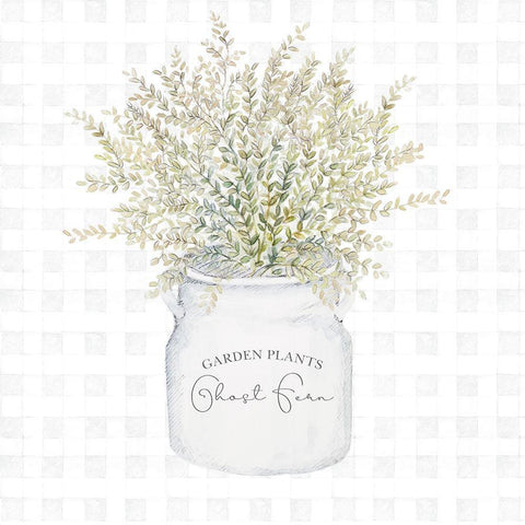 Garden Plants I White Modern Wood Framed Art Print with Double Matting by Gaynor, Janice